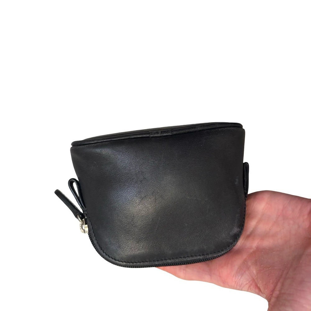 Coach vintage Black Leather Cosmetic Bag nickel - Picture 10 of 10